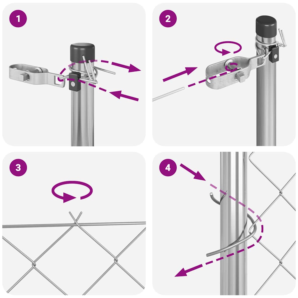 Στύλος Περιφράξεων Ασημί 10 x 1,5 μ (60 x 60 χλστ πλέγμα) - Pakobazaar