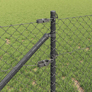 Περίφραξη με Σπίθες 10 x 0,4 m PVC-Επικαλυμμένο Ατσάλι Γκρι