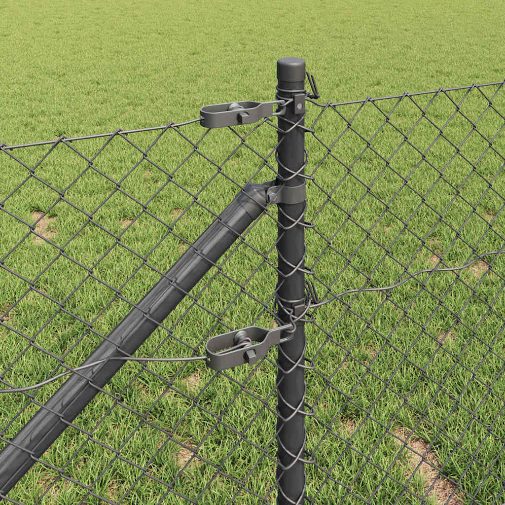 Συρματόπλεγμα με ακίδες 10 x 1 m PVC-Επικαλυμμένο Ατσάλι Γκρι
