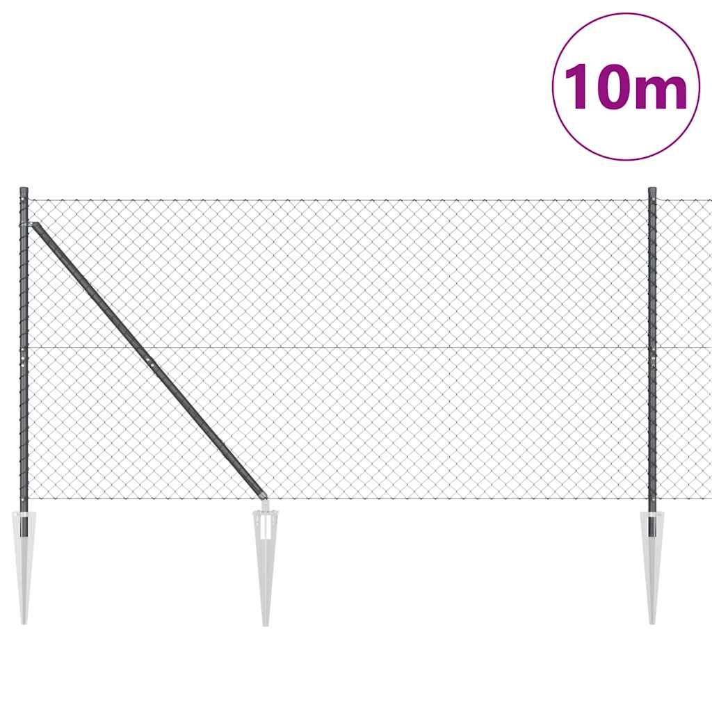 Συρματόπλεγμα με ακίδες 10 x 1,2 μ PVC-Επικαλυμμένο Ατσάλι Γκρι