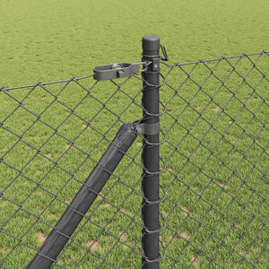 Περίφραξη με Σπίθες 10 x 1,4 μ PVC-Επικαλυμμένο Ατσάλι Γκρι