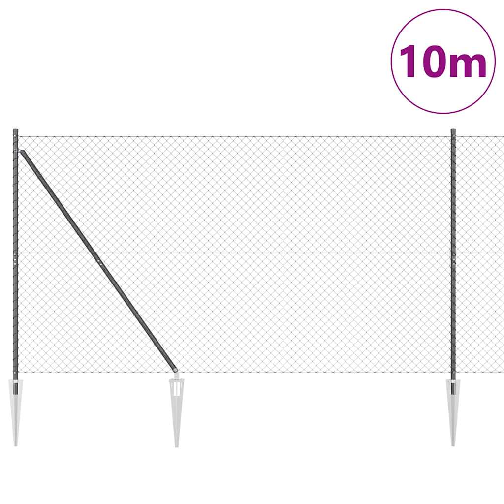 Αυλή από αλυσίδα με ακίδες 10 x 1,5 m PVC-Επικαλυμμένο Ατσάλι