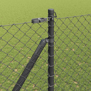 Περίφραξη με Σπίθες 10 x 1,6 m PVC-Επικαλυμμένο Ατσάλι Γκρι