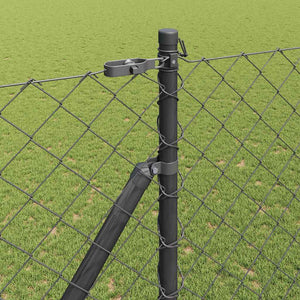 Περίφραξη με Σπίθες 10 x 1,6 m PVC-Επικαλυμμένο Ατσάλι Γκρι