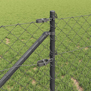 Περίφραξη με Σπίθες 25 x 0,8 m PVC-Επικαλυμμένο Ατσάλι Γκρι