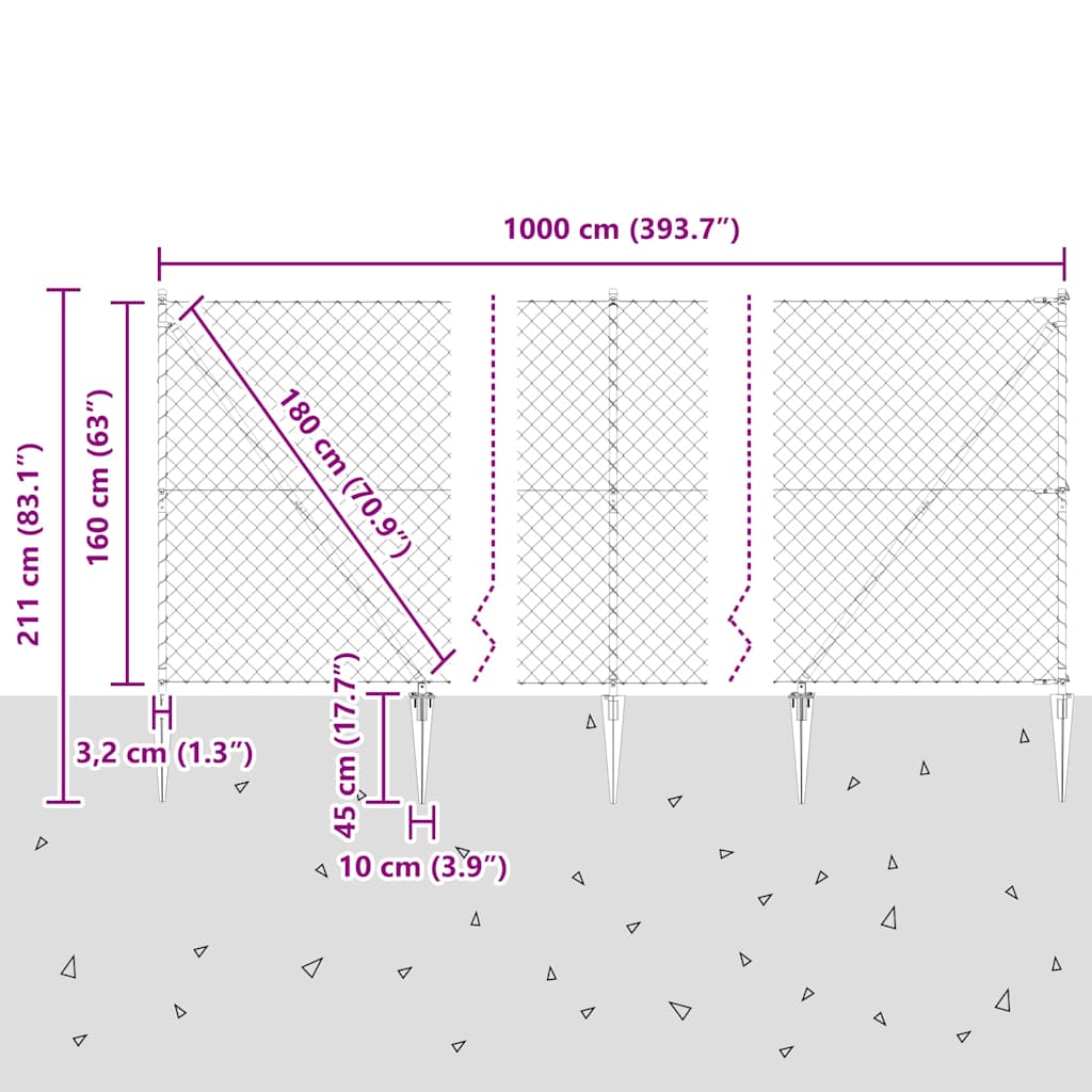 Συρματόπλεγμα με ακίδες 10 x 1,6 μ. (Π x Υ)