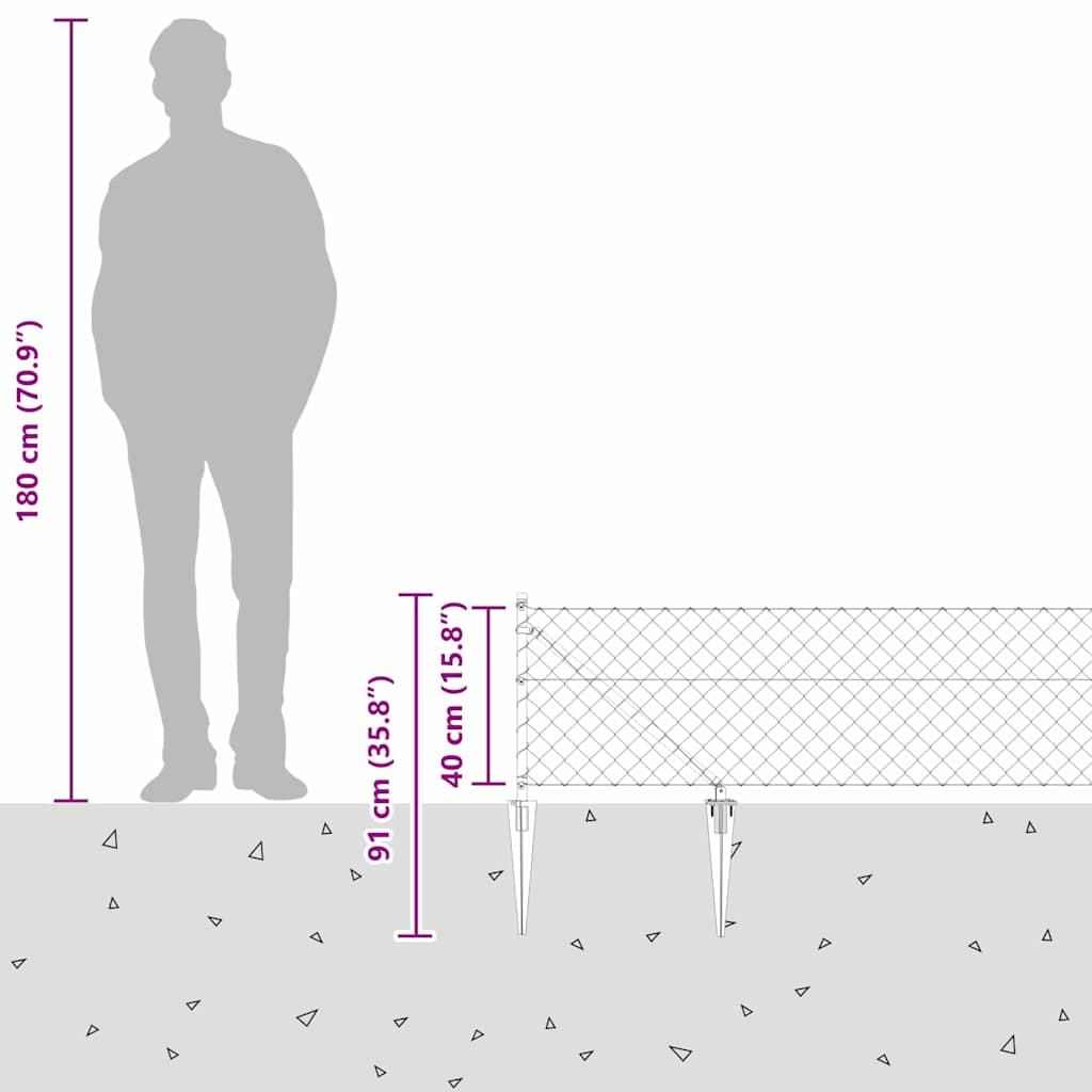 Στύλος Περιφράξεων Ασημί 10 x 0,4 μ (60 x 60 χιλιοστά πλέγμα)