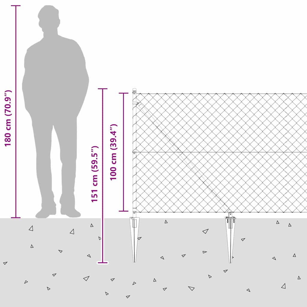 Στύλος Περιφράξεων Ασημί 10 x 1 μ (60 x 60 χλμ πλέγμα) Ατσάλι - Pakobazaar