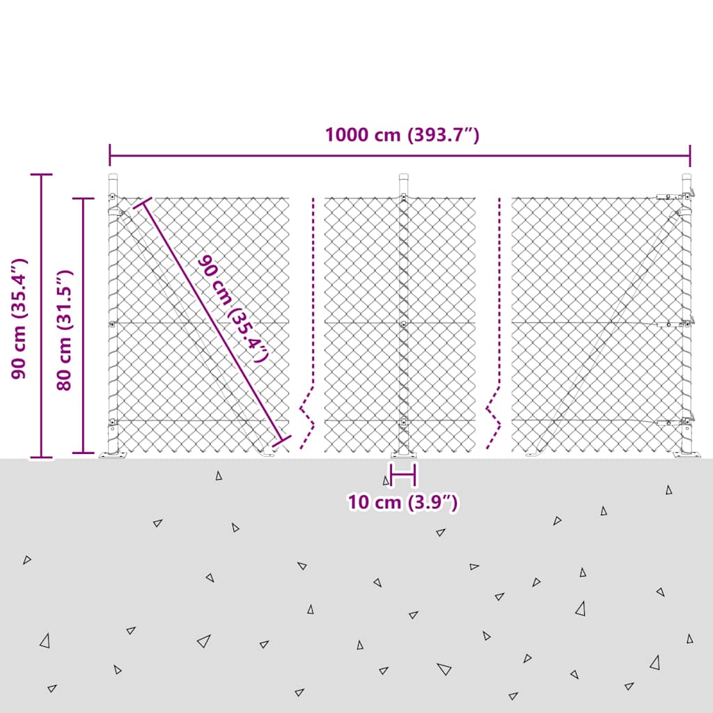 Στύλος Περιφράξεων Πράσινο 10 x 0,8 μ (40 x 40 χιλιοστά πλέγμα)