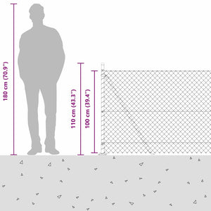 Φράκτης από αλυσίδα με τσιμεντένια βάση 10 x 1 m Πράσινο Δίχτυ