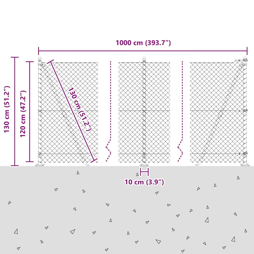 Στύλος Περιφράξεων Πράσινο 10 x 1,2 μ (40 x 40 mm πλέγμα)