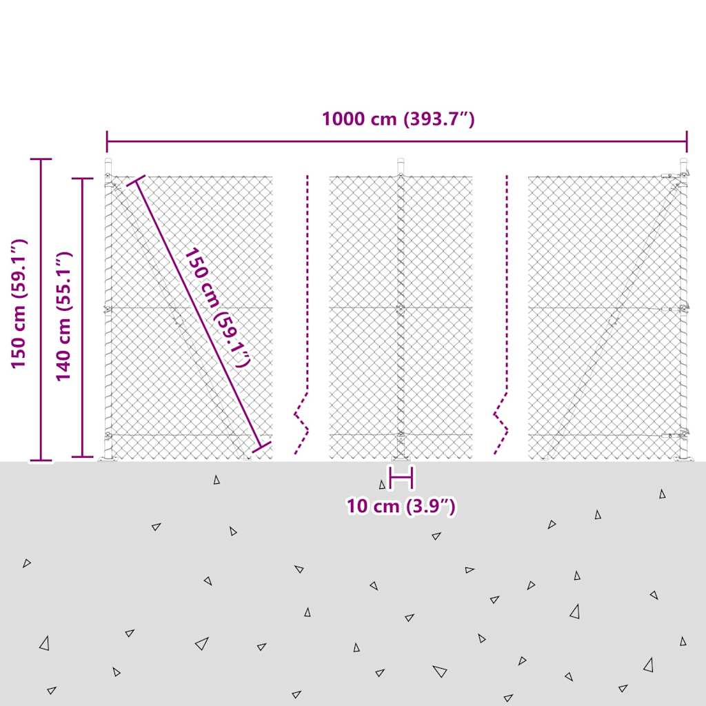 Στύλος Περιφράξεων Πράσινο 10 x 1,4 μ (Δίχτυ 40 x 40 χιλιοστά)
