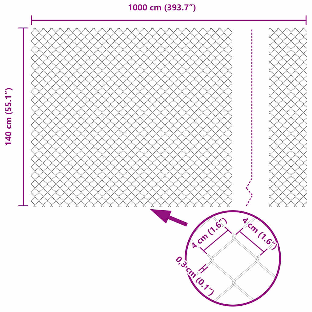 Στύλος Περιφράξεων Πράσινο 10 x 1,4 μ (Δίχτυ 40 x 40 χιλιοστά)
