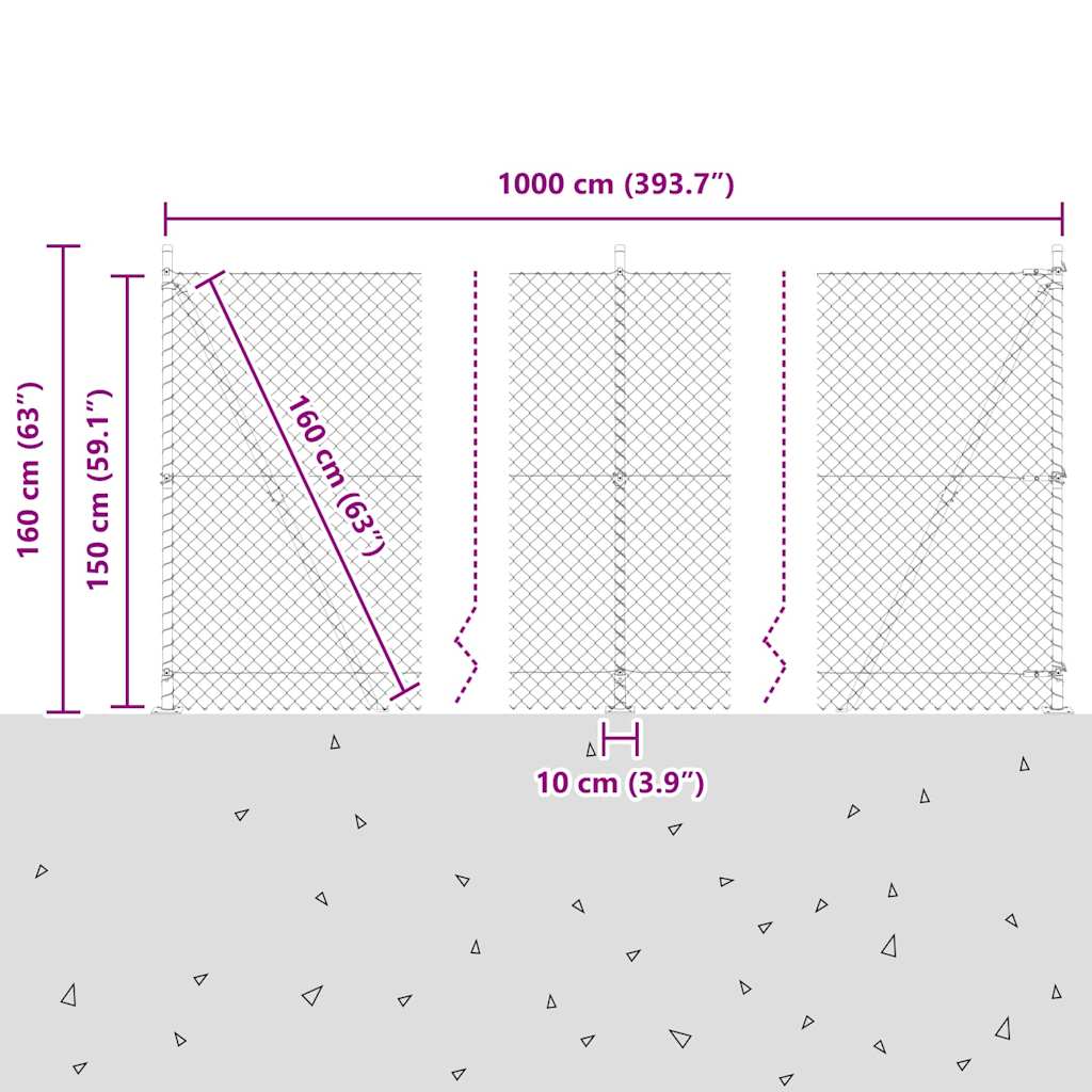 Στύλος Περιφράξεων Πράσινο 10 x 1,5 μ (40 x 40 χιλιοστά πλέγμα) - Pakobazaar