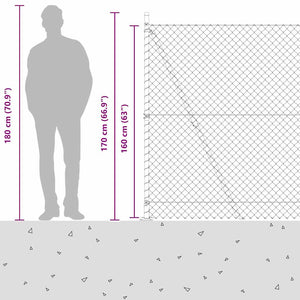 Φράκτης από αλυσίδα με τσιμεντένια βάση 10 x 1,6 m Πράσινο