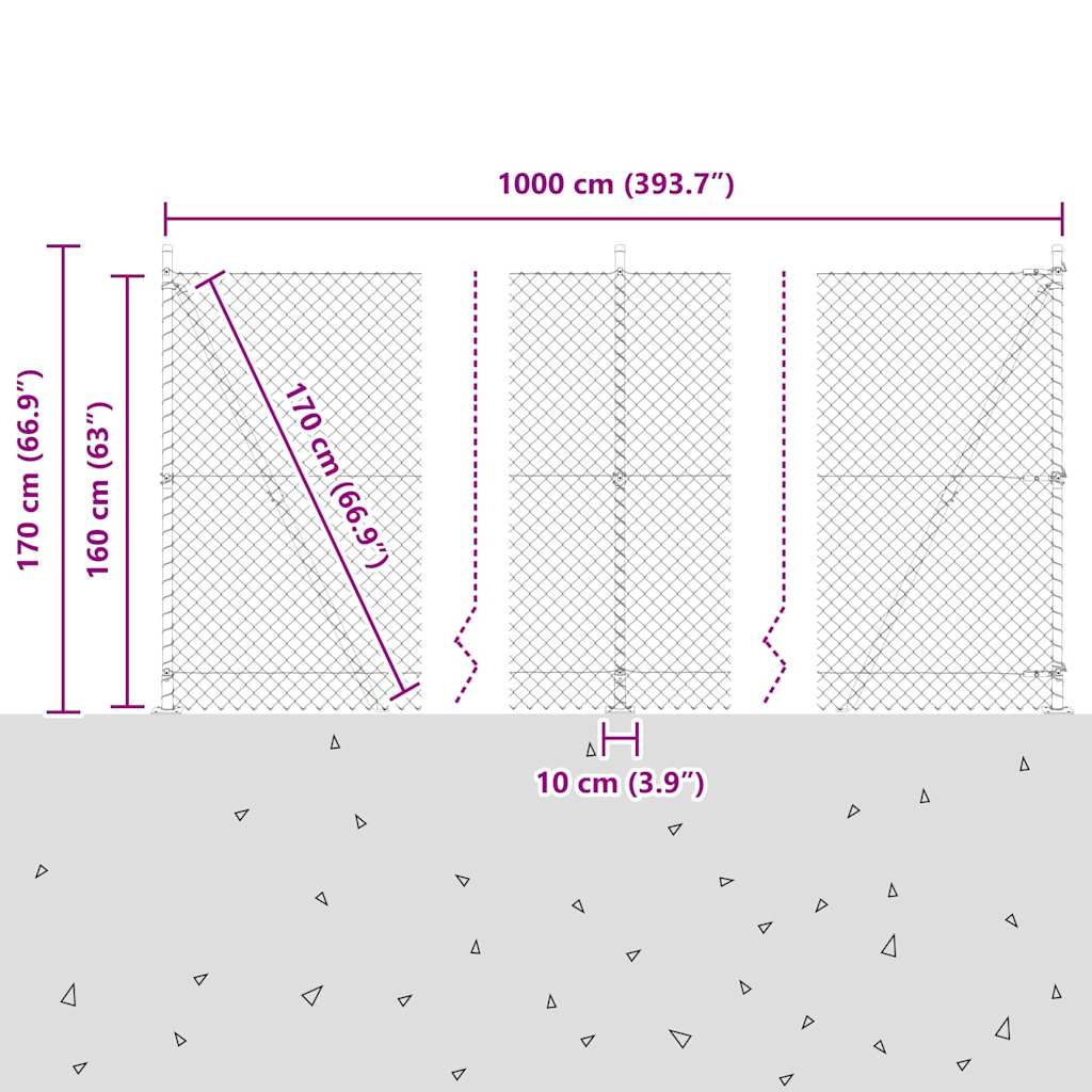 Συρματόπλεγμα με Σκυρόδεμα 10 x 1,6 μ. (Π x Υ)