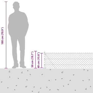 Φράκτης από αλυσίδα με τσιμεντένια βάση 10 x 0,4 m Πράσινο