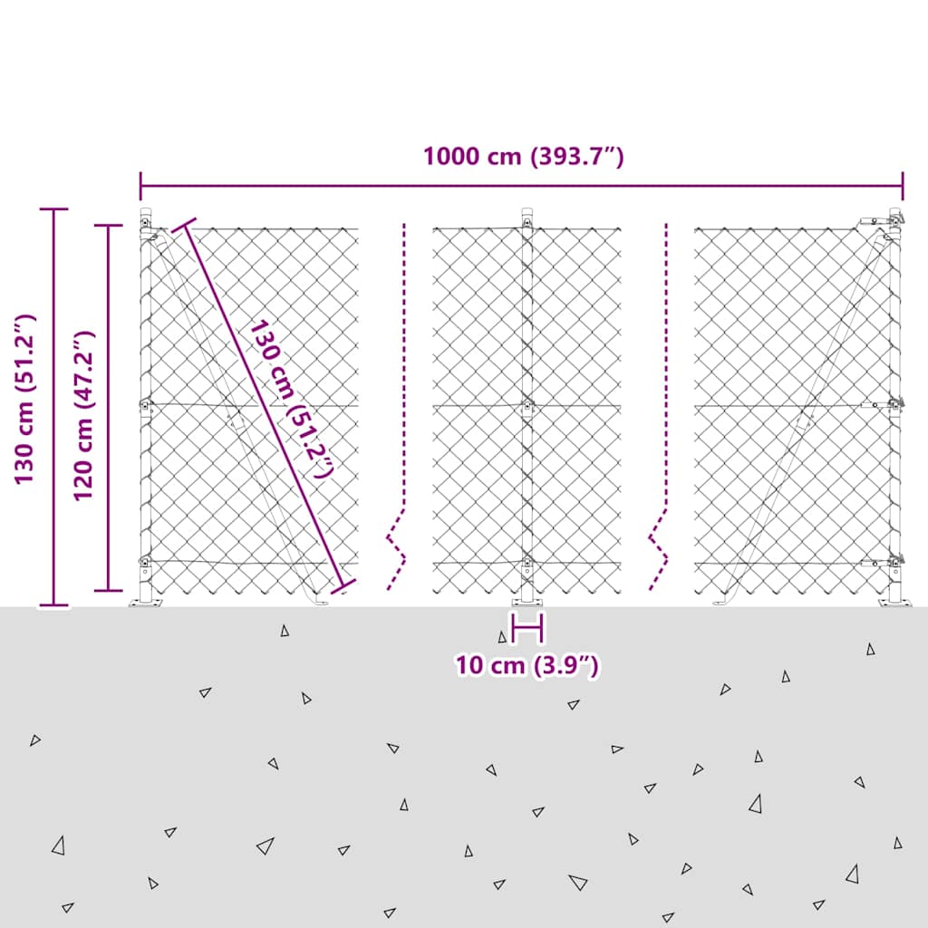 Στύλος Περιφράξεων Πράσινο 10 x 1,2 μ (60 x 60 χιλιοστά πλέγμα)