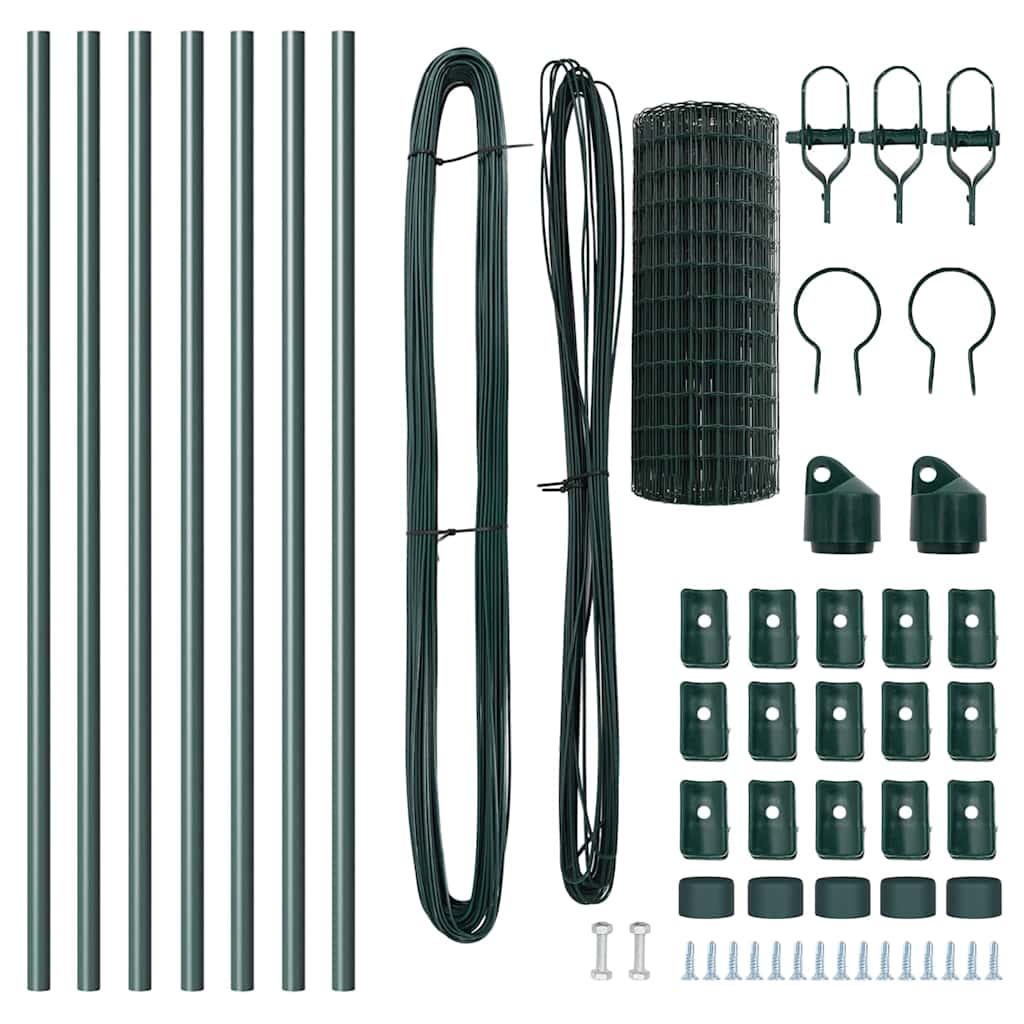 Τεντώτο με στήριγμα Πράσινο 0,6 x 10 μ Χάλυβας και PVC