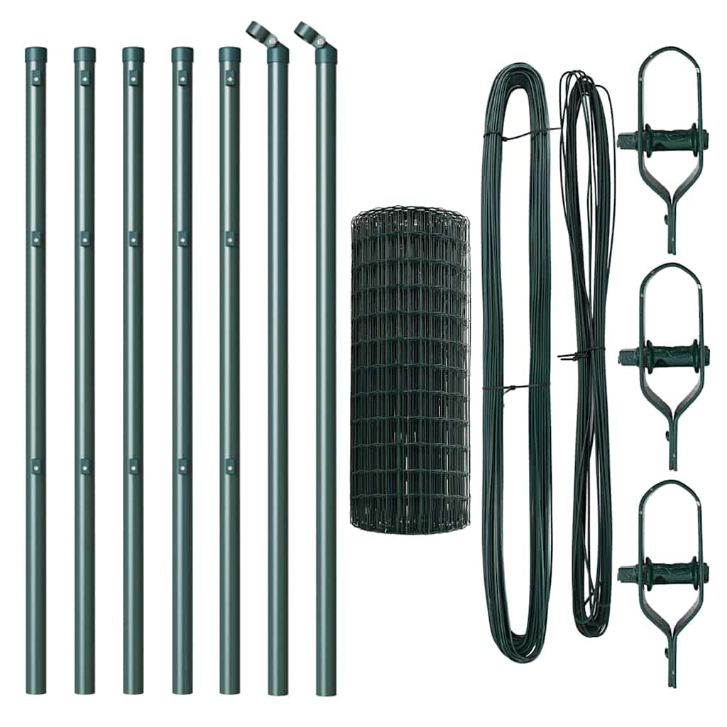 Τεντώτο με στήριγμα Πράσινο 0,6 x 10 μ Χάλυβας και PVC