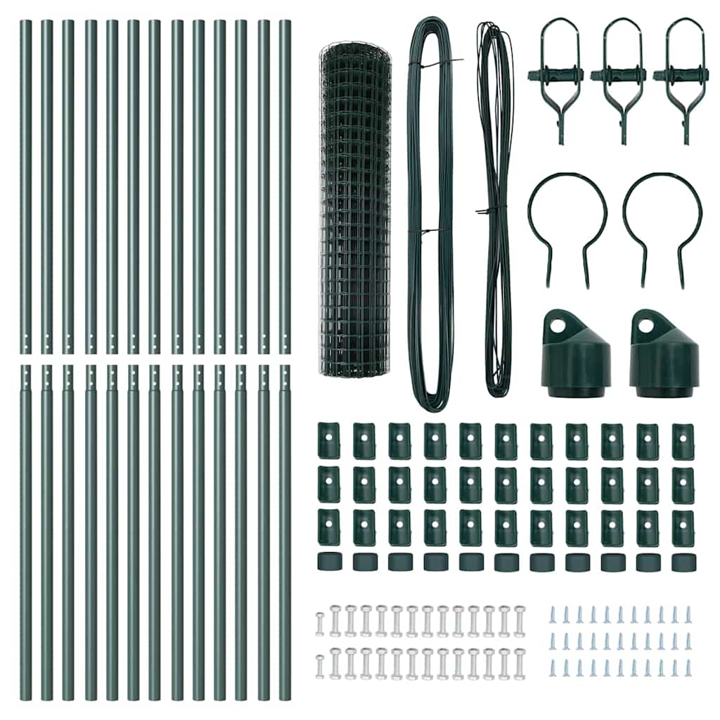 Τεντώτο με στήριγμα Πράσινο 1,2 x 25 m Χάλυβας και PVC - Pakobazaar