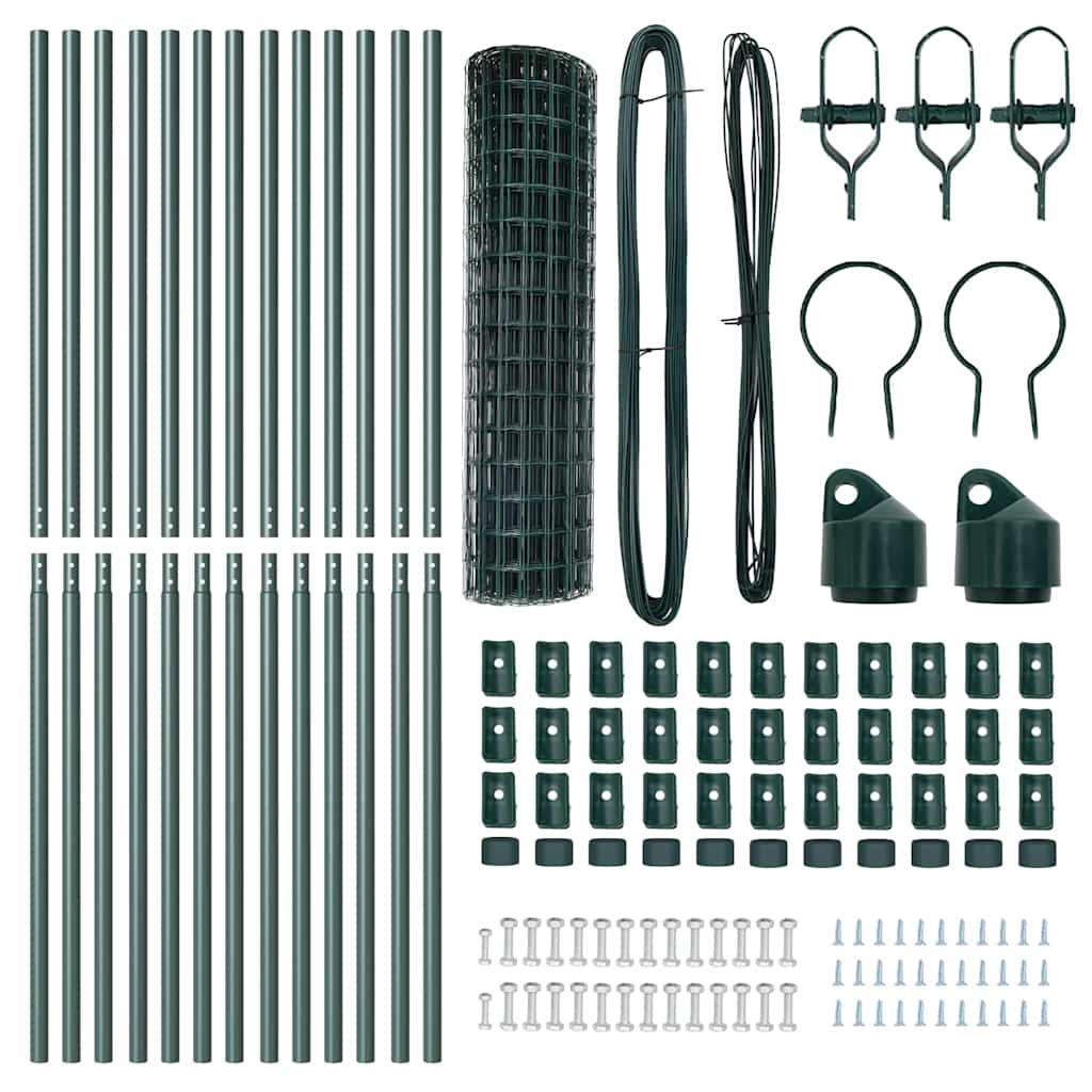 Τεντώτο με στήριγμα Πράσινο 1 x 25 m Χάλυβας και PVC