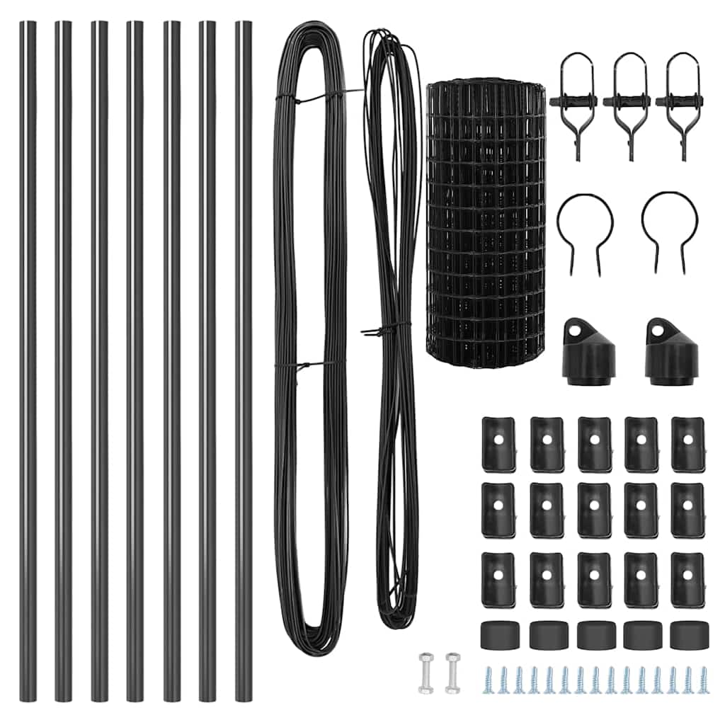 Τεντώτο με στήριγμα Γκρι 0,8 x 10 m Χάλυβας και PVC