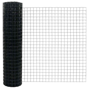 Ευρωπαϊκή Στήριξη Φράχτη 10 x 1 m PVC-Επικαλυμμένο Ατσάλι Γκρι