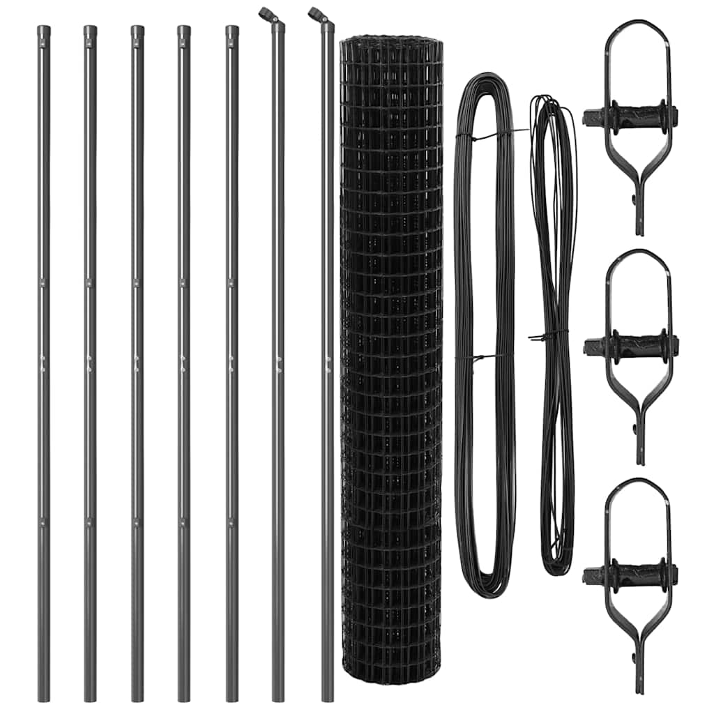 Τεντώτο με στήριγμα Γκρι 1,6 x 10 m Χάλυβας και PVC