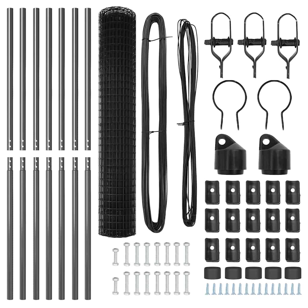 Τεντώτο με στήριγμα Γκρι 1,5 x 10 m Χάλυβας και PVC