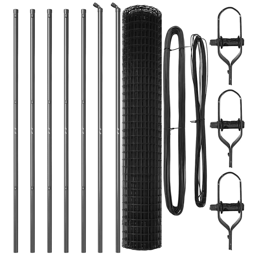 Τεντώτο με στήριγμα Γκρι 1,6 x 10 m Χάλυβας και PVC