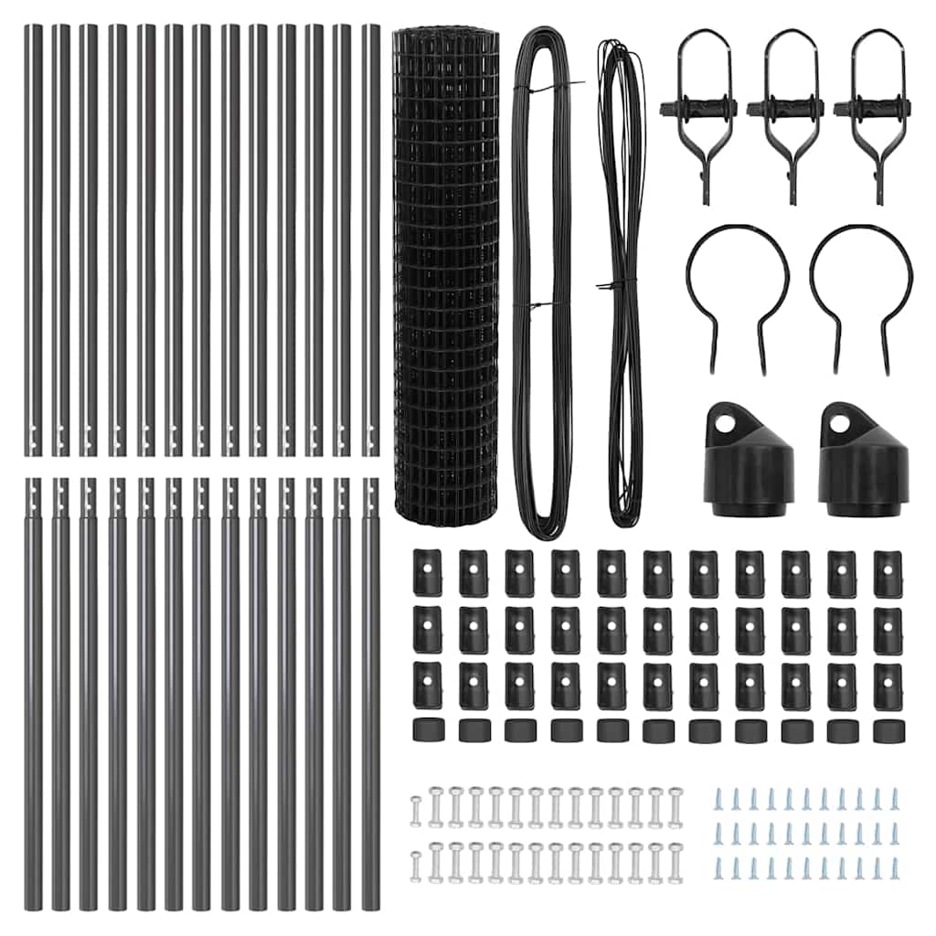 Τεντώτο με στήριγμα Γκρι 1 x 25 m Χάλυβας και PVC