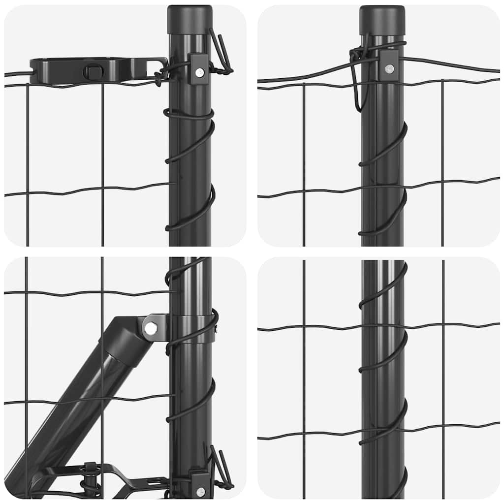 Τεντώτο με στήριγμα Γκρι 0,6 x 25 μ Χάλυβας και PVC