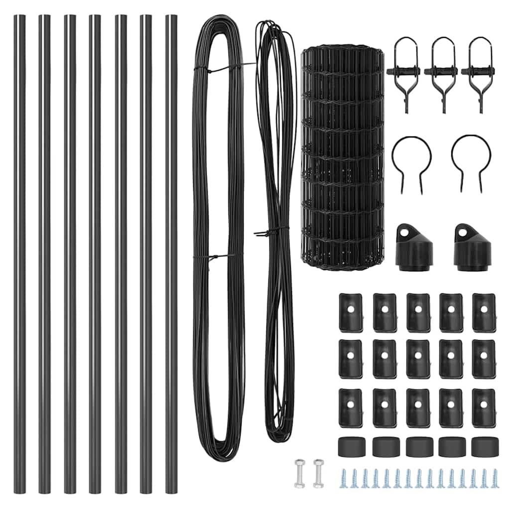 Τεντώτο με στήριγμα Γκρι 0,8 x 25 m Χάλυβας και PVC