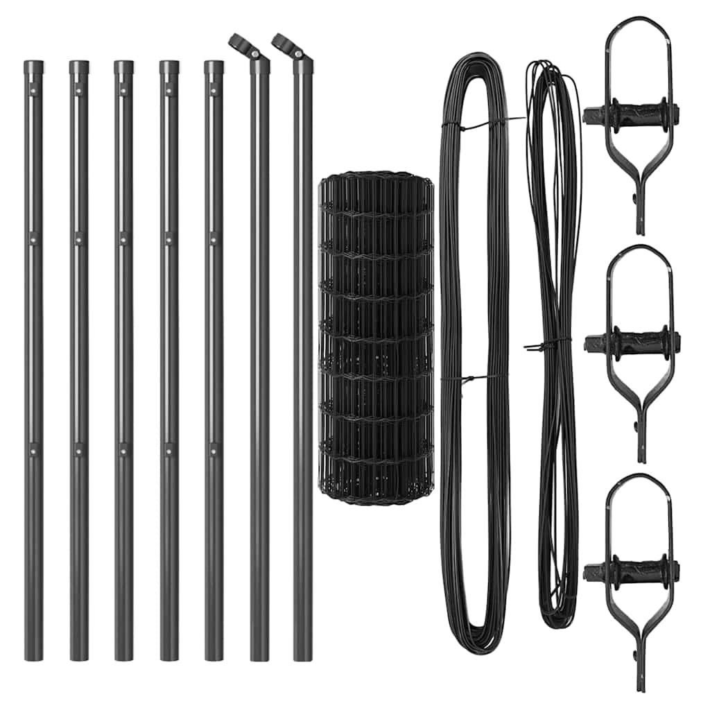 Τεντώτο με στήριγμα Γκρι 0,4 x 50 μ. Χάλυβας και PVC