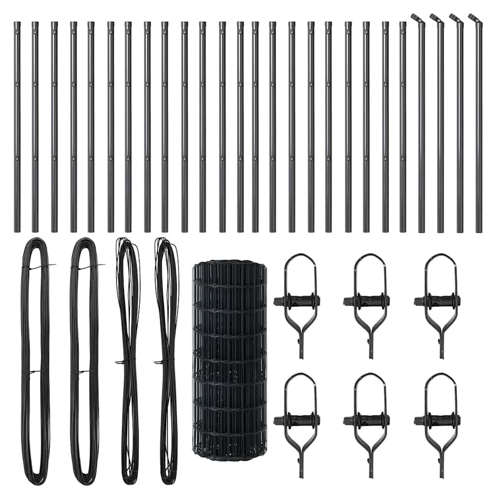 Τεντώτο με στήριγμα Γκρι 0,6 x 50 μ. Χάλυβας και PVC