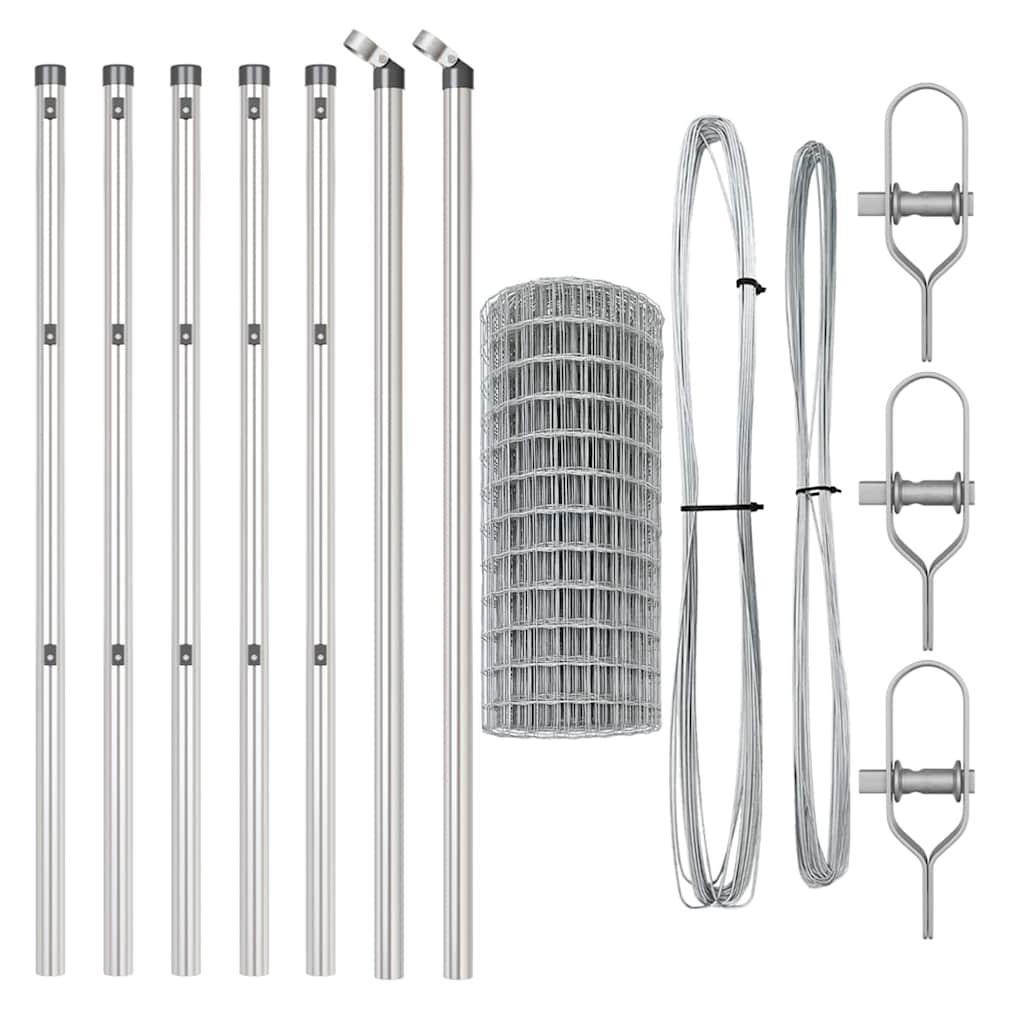 Τεντώτο με στήριγμα Ασημί 0,8 x 10 m Χάλυβας και PVC