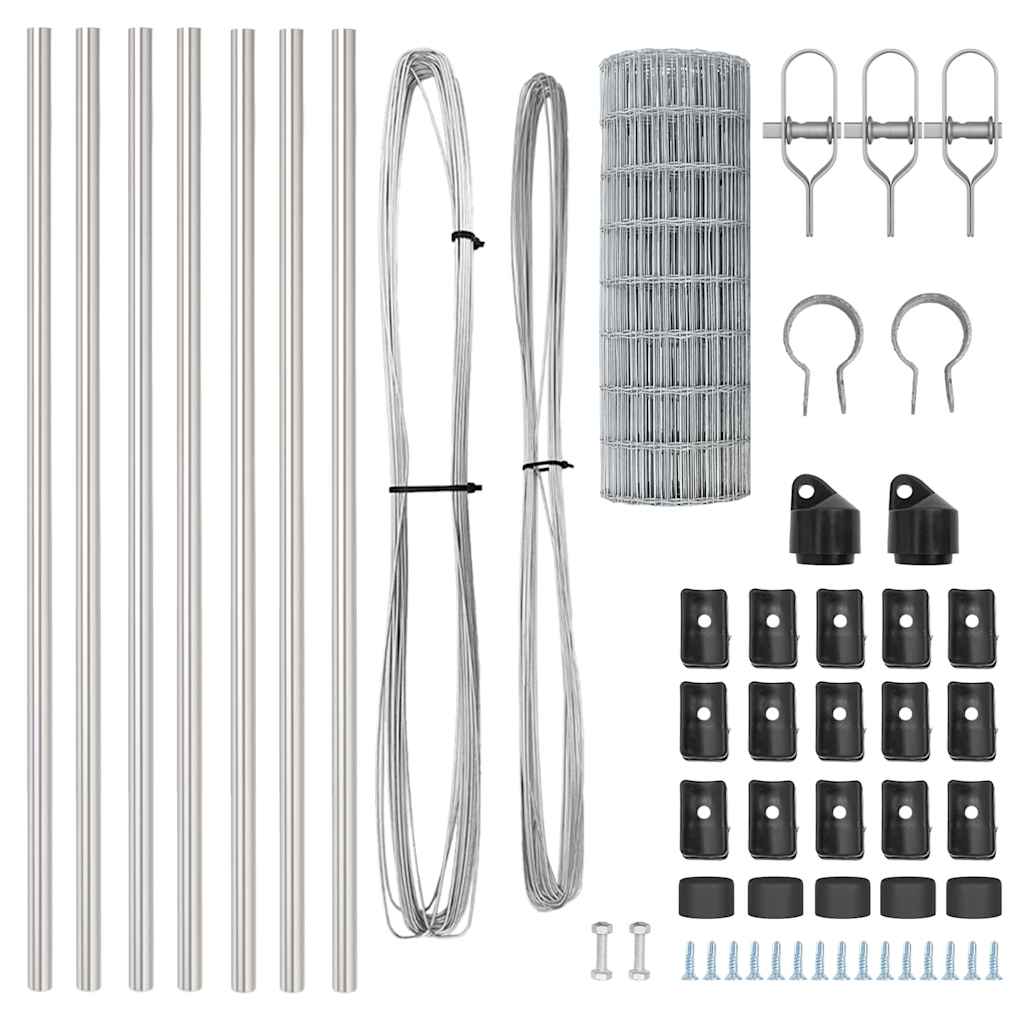 Τεντώτο με στήριγμα Ασημί 0,4 x 10 μ Χάλυβας και PVC