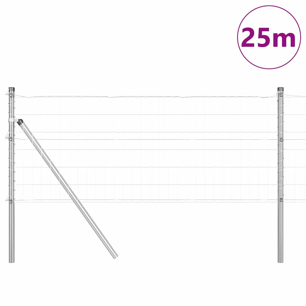 Τεντώτο με στήριγμα Ασημί 0,8 x 25 m Χάλυβας και PVC
