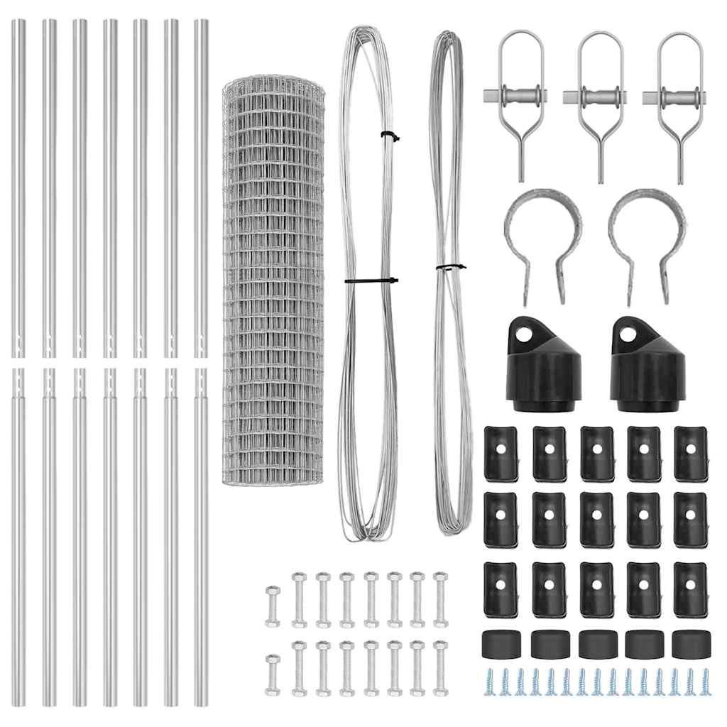 Τεντώτο με στήριγμα Ασημί 1 x 25 m Χάλυβας και PVC