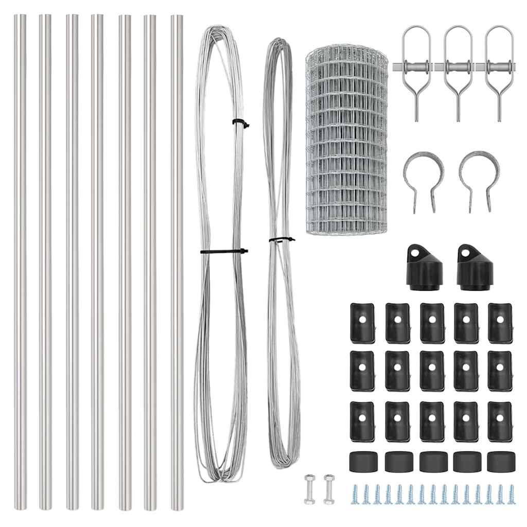 Τεντώτο με στήριγμα Ασημί 0,4 x 50 μ. Χάλυβας και PVC