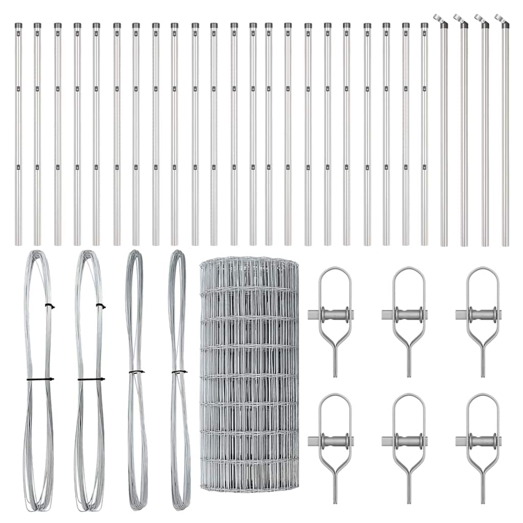 Τεντώτο με στήριγμα Ασημί 0,6 x 50 μ. Χάλυβας και PVC