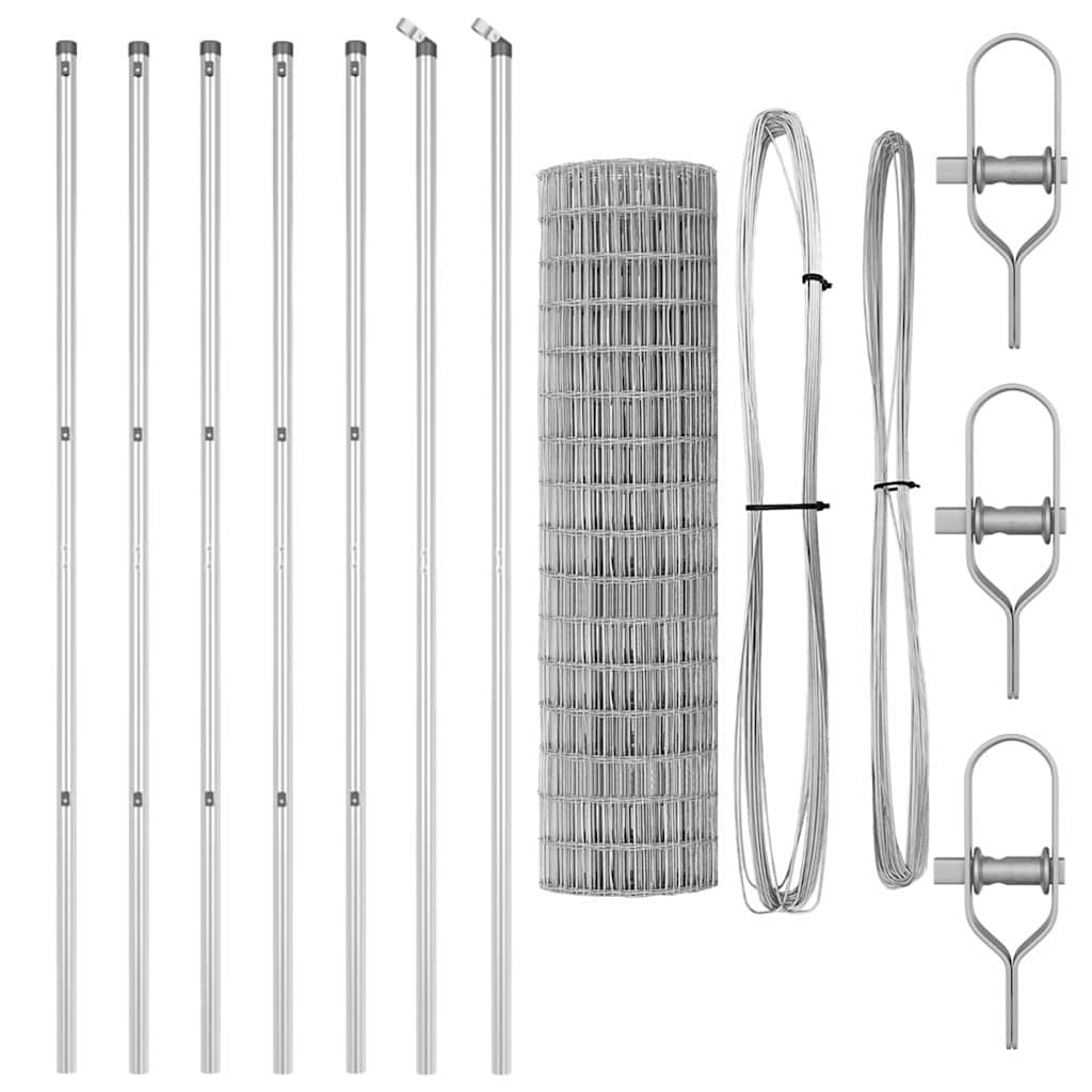 Τεντώτο με στήριγμα Ασημί 1 x 10 m Χάλυβας και PVC