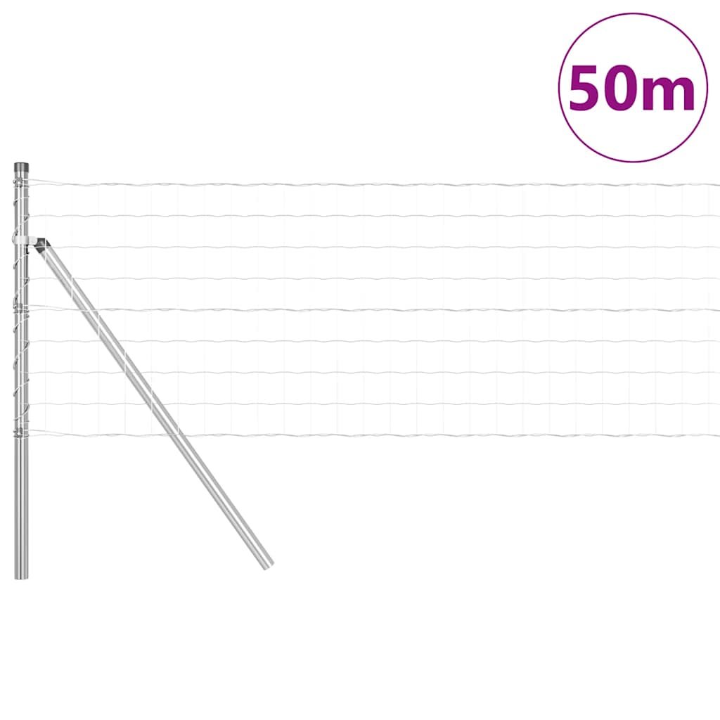 Τεντώτο με στήριγμα Ασημί 0,4 x 50 μ. Χάλυβας και PVC