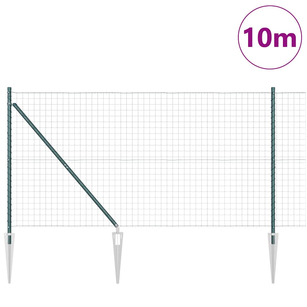 Τεντώτο με στήριγμα Πράσινο 1,4 x 10 m Χάλυβας και PVC