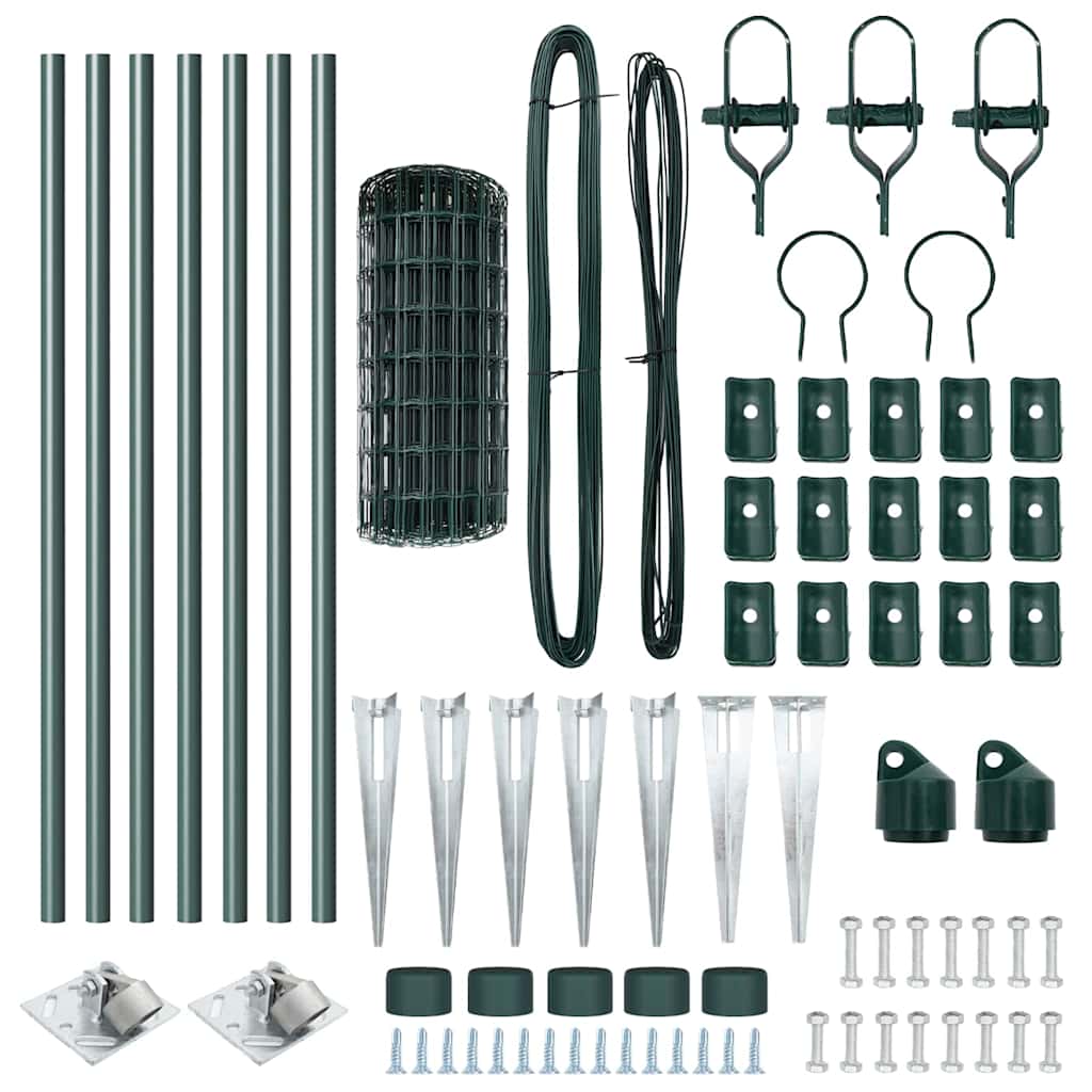 Τεντώτο με στήριγμα Πράσινο 0,6 x 10 μ Χάλυβας και PVC