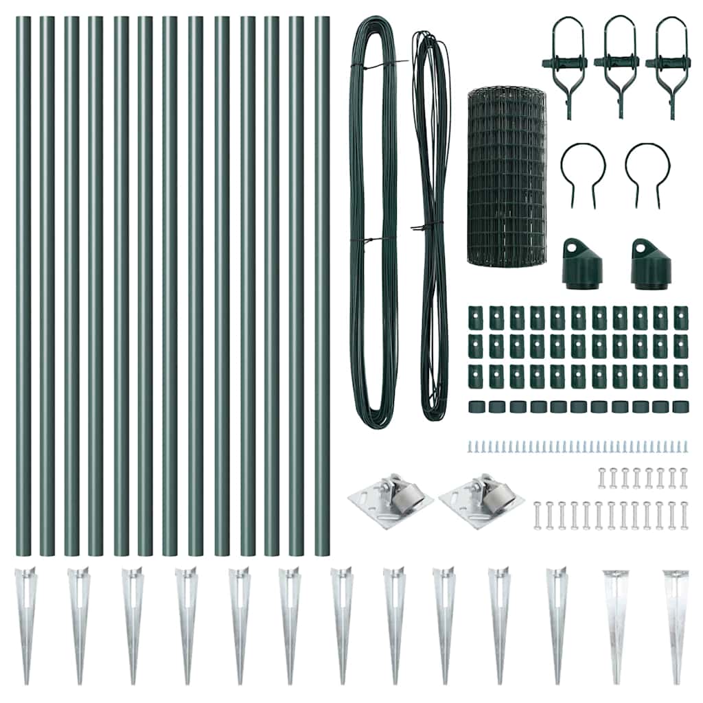 Τεντώτο με στήριγμα Πράσινο 0,8 x 25 m Χάλυβας και PVC