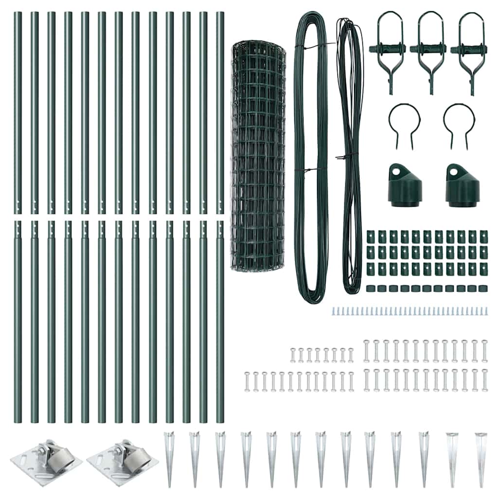Τεντώτο με στήριγμα Πράσινο 1,2 x 25 m Χάλυβας και PVC