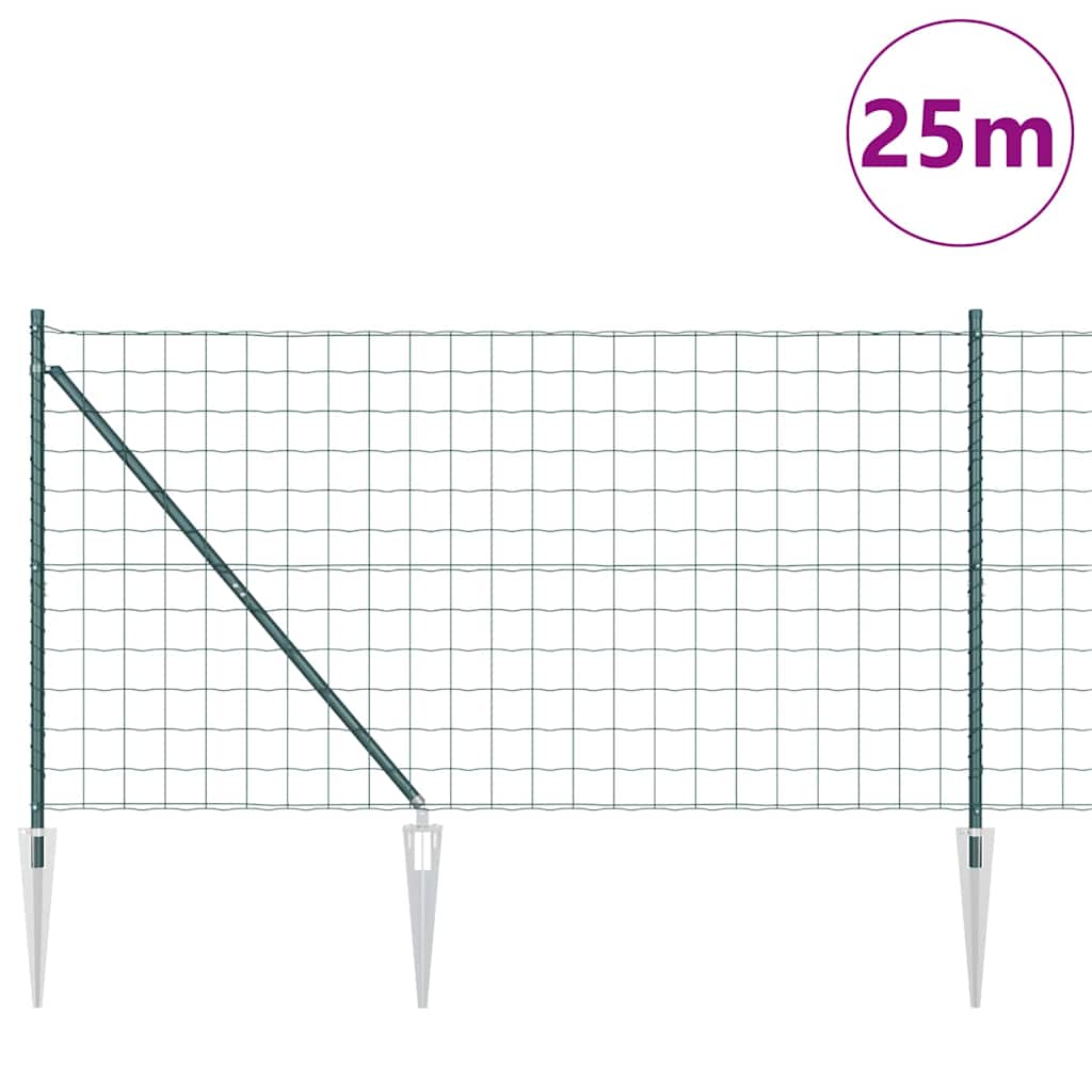 Τεντώτο με στήριγμα Πράσινο 1,2 x 25 m Ατσάλι