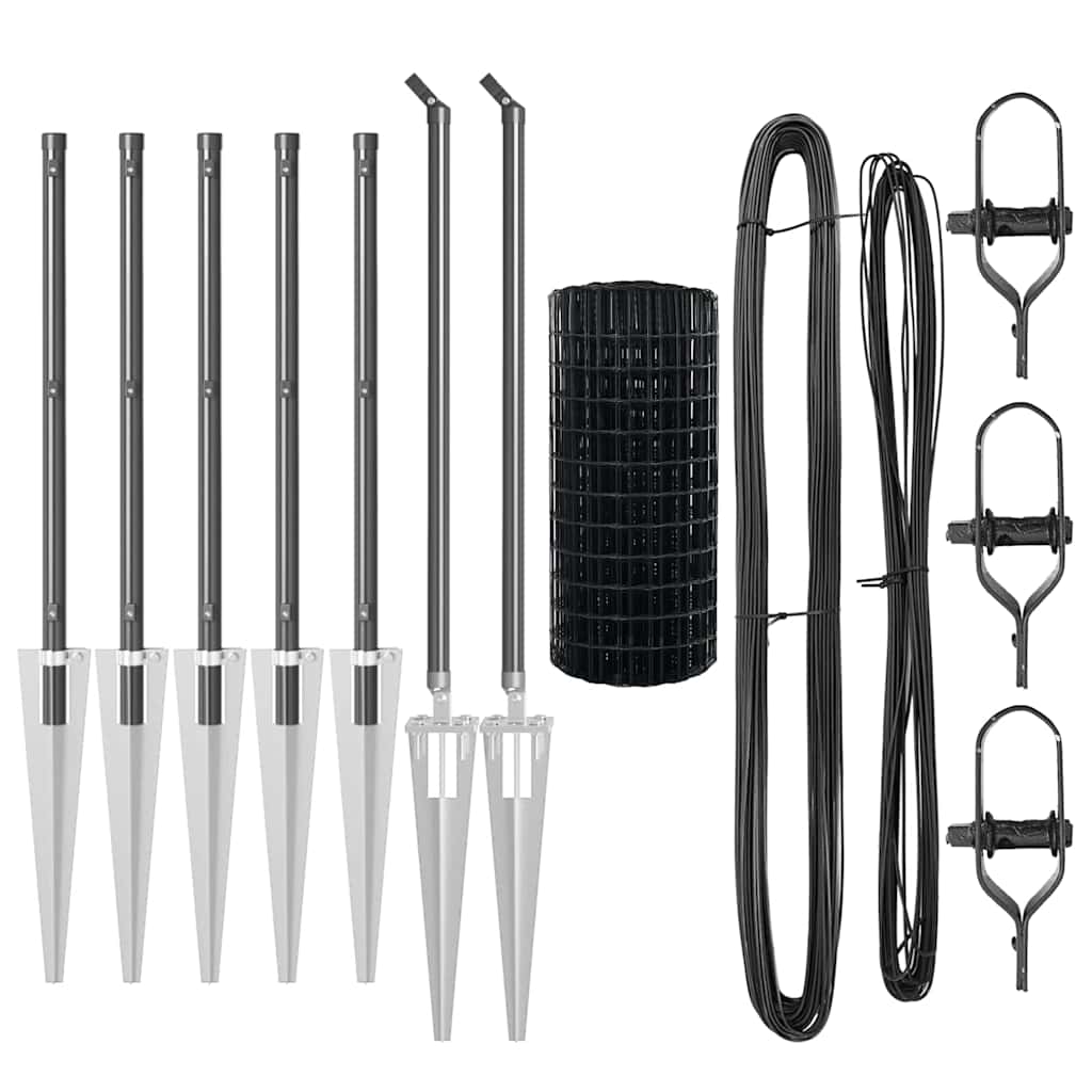 Τεντώτο με στήριγμα Γκρι 1 x 10 m Χάλυβας και PVC